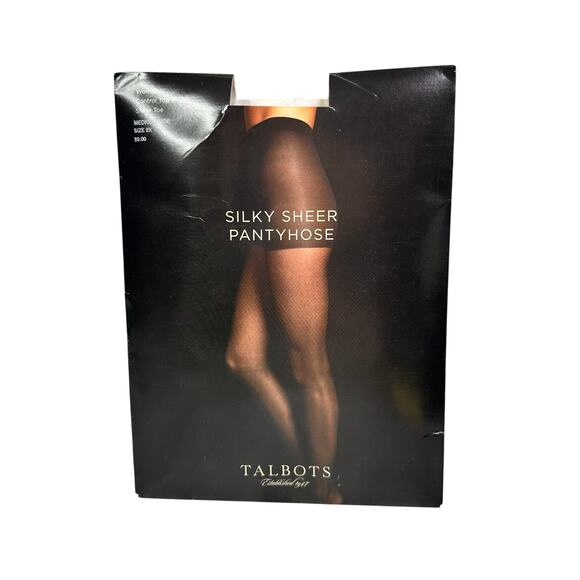 Talbots Silky Sheer Pale Nude Control Top Sheer Toe Pantyhose - Size: 2X - Picture 1 of 5